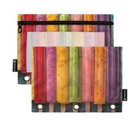 KLL Astuccio per matite con ghiaccioli arcobaleno vibrante per cartelle a 3 anelli, impermeabile, per esami, casa, viaggi, biglietti