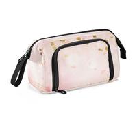 KLL Astuccio per matite di grande capacità, astuccio leggero con cerniera, per studenti universitari, scuola preppy, 9 blush e sogni d'oro Dp, 9 Blush e Gold Dreams Dp, Taglia unica, Art Deco