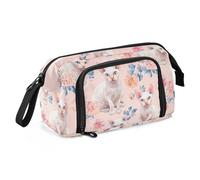KLL Astuccio per matite di grande capacità, con cerniera, astuccio leggero con portapenne, per ragazzi High School Cute Devon Rex Cats Blush
