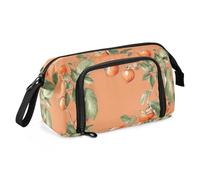 KLL Astuccio per matite di grande capacità, con manico, astuccio per matite per adulti per ragazze, forniture per le scuole superiori, rosa fresca, frutta alla moda terracotta