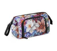 KLL Astuccio per matite di grande capacità con slot rigido per matite per adolescenti, materiale scolastico, fiori, peonie, gardenia, farfalle, api, rosa