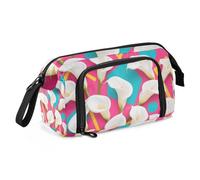 KLL Astuccio portamatite con forme geometriche colorate e calle bianche di grande capacità per ragazze astuccio portatile per studenti forniture per la scuola superiore