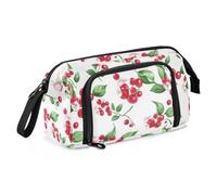 KLL Astuccio portamatite di grande capacità, con supporto, per studenti universitari, uffici, bacche di bufalo fresche, frutti di bosco, bianco