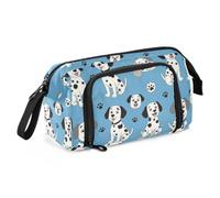 KLL Astuccio portamatite grande capacità cane dalmata maculato cucciolo blu