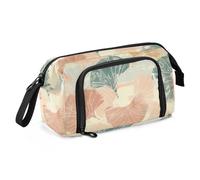 KLL Astuccio portamatite greco con gingko pastello grande capacità astuccio con cerniera portatile per forniture scolastiche preppy