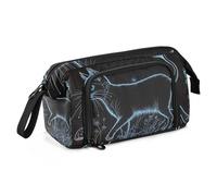 KLL Astuccio sottile di grande capacità con scomparto per pennelli e astuccio per infermieri, forniture scolastiche superiori Art American Shorthair Cat