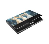 KLL Astuto cartone animato Devon Rex Cats Slim porta biglietti da visita con pelle e acciaio inox porta carte da ufficio per proteggere le tue carte portatarjetas para Hombre