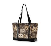 KLL Astuto Scottish Fold Cats Brown semplice computer tote con cerniera grande tote bag Grande borsa per la scuola con pannolino cartera para laptop de mujer