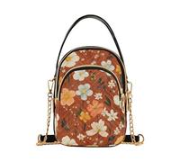 KLL Autunno Fiori Narciso Anemone Api Terracotta trendy borsa a tracolla per gli uomini crossbody con multi tasche borse per viaggiare