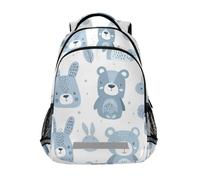 KLL Bear and Rabbit Pastel Blue divertente zaino per bambini con grandi librerie per scuola media para bebes varon