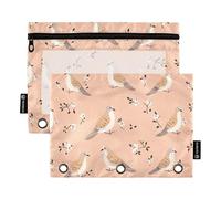 KLL Beauty Abyssinian Cats - Astuccio per matite a 3 fori, con cerniera, per la scuola, colore: blu navy, Cartone animato lutto colomba uccelli pesca, 1 sizex2