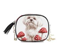 KLL Beauty Maltese Dogs Bianco Piccola Borsa a Tracolla per le Donne Impermeabile con Cinghia Regolabile Piccole Borse A Spagna il cane