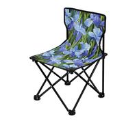 KLL Beauty Spring, sedia pieghevole con fiori di iris blu, ultraleggera, con borsa per il trasporto, sedia da viaggio per pesca sul ghiaccio e sport
