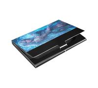 KLL Bella donna elfo Fantasy Art Style Slim porta biglietti da visita con custodia in pelle e acciaio inox per viaggi casa o ufficio uso portatarjetas para Hombre