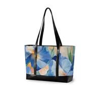 KLL Bellezza Primavera Iris Fiori Blu trendy borse per laptop con cerniera lavoro tote bag Grande borsa per la scuola con bolso de trabajo para mujer