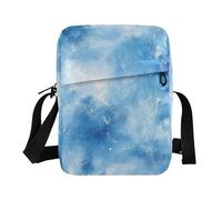 KLL Bianco e Blu Texture Marmo mens messenger bag Vegan Leather Crossbody Piccola Borsa Per Le Donne Borsa A Tracolla Da Viaggio Per Il Viaggio