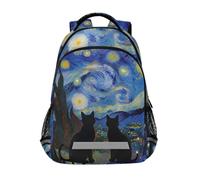 KLL Black Cats Starry Night zaino per bambini con grandi librerie per bambini mochilas escolares para ni?as de 10 a?os