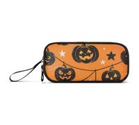 KLL Black Evil Halloween Pumpkin Nylon Pen Storage Bag High Capacity College Pencil Case Cancelleria per gli adulti delle scuole medie