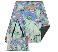 KLL Blu Cartoon Moda Statua Della Libertà Impermeabile Picnic Basket Set Impermeabile Erba Giardino Mat per Terra Estate Regalo cobijas para la playa