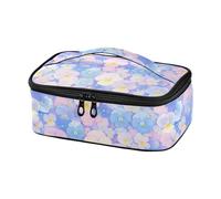 KLL Blu chiaro e rosa viola del pensiero fiori progettato grande capacità Tote Bag a prova di perdite scatole per il pranzo per le donne con manico loncheras para Mujer