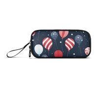 KLL Blu Navy Star Balloon United States Nylon Grande Matita Borsa per Ragazzi Grande Capacità Astuccio per Ragazzi Scuola Cancelleria per Scuola Preppy Ragazze Adolescenti