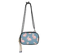 KLL Blu Sfondo Blush Cartoon Coniglietti Mini Crossbody Borse Uomo Comfort con Cinghia Regolabile Borse Fai una passeggiata