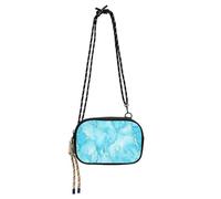 KLL Blu-verde irregolare texture marmo piccola borsa a tracolla per uomo impermeabile con cinturino regolabile sopra la borsa a tracolla data
