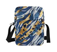 KLL Blue Animal Print piccola borsa messenger per gli uomini Vegan Leather over the spalla borse per gli uomini Casual Shoulder Hand Bags