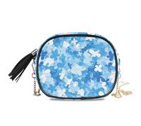 KLL Blue Flower Acquerello Piccola Borsa a Tracolla per Uomo Pratica con Tracolla Regolabile Mini Borsa A Tracolla Vai a fare shopping