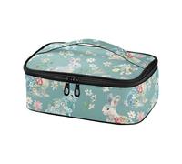 KLL Blue Flower Bunnies Progettato Lunch Tote Grande Capacità Womens Lunch Box con Maniglia lonchera pequena para Mujer