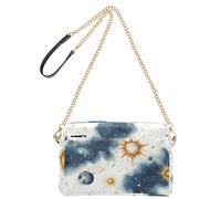 KLL Blue-oro Astrologico Pianeta Moda Crossbody Piccola Borsa Per Le Donne In Pelle Vegana Borse Per Tutti I Giorni Borse A Tracolla Impermeabile