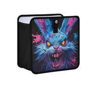 KLL Blue Terror Rabbit Dark Pop Art Hanging portabicchieri pieghevole Trash can Hanging mini sacchetti della spazzatura per auto bidone della spazzatura per SUV, camion e minivan