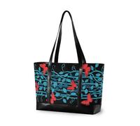 KLL Blue Vines Red Butterflies Art Deco essenziale borsa del computer portatile con cerniera donna lavoro tote bag Grande borsa per la mamma con il pranzo cartera para laptop de mujer