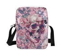 KLL Blush Cranio Fiori messenger bag da uomo Borsa a tracolla in pelle vegana piccole borse per le donne borse a tracolla da viaggio