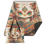 KLL Boho Cat con motivi tribali e piume impermeabile cestino da picnic set pieghevole escursionismo campeggio tappeto per terra picnic articoli manta de picnic para playa