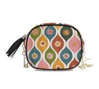 KLL Boho Chic Wave Line Daisy Colorful Anti Theft Crossbody Bag Donna Trendy con Cinghia Regolabile Borse a tracolla da donna Walk the dog