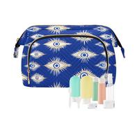 KLL Boho Evil Eye Magic Blue Makeup Bag Zipper Borsa cosmetica per borsa da donna portamonete per viaggio bagno