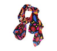 KLL Boho Floral Deer Folk Art Lunga sciarpa di seta elegantes sciarpa di seta per le donne avvolgere i capelli dormire per la sera bufandas para mujer