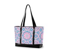 KLL Boho Rosa Blu Vintage Fiori borsa moda per le donne 14 pollici con cerniera valigette Grande Borsa per il college con il pranzo bolsa para laptop mujer