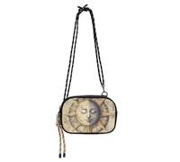 KLL Boho Vintage Luna e Sole Mini Crossbody Bag Donna Bellezza con Slot per Carte di Credito Nylon Piccola Crossbody Borsa per Telefono A Spasso il cane