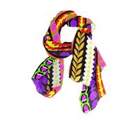 KLL Bold Folk Art Floral Vertical Stripe Scialli lunghi e avvolge sciarpa di capelli di seta calda per dormire per la sciarpa di Natale chal para mujer