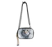 KLL Borsa a tracolla 3D a forma di gatto, da donna, con tracolla regolabile, mini borsa a tracolla per passeggiare con il cane