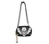 KLL Borsa a tracolla alla moda con teschio bianco e nero costellazione laterale per uomo Comfort con slot per carte di credito borse laterali per portare a spasso il cane