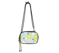 KLL Borsa a tracolla antifurto con fiori primaverili di colore chiaro per le donne alla moda con scomparti per carte di credito sopra la borsa a tracolla data