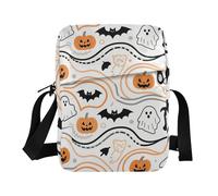 KLL Borsa a tracolla arancione zucca di Halloween borsa a tracolla in pelle vegana verde borse a tracolla per le donne Borsa a tracolla da viaggio per il viaggio