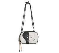 KLL Borsa a tracolla bianca e nera per San Valentino astratta amante borsa a tracolla per uomo comfort con tracolla regolabile borse laterali andare shopping