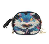 KLL Borsa a tracolla colorata a forma di coniglio minaccioso in stile gesso per le donne pratica con slot per carte di credito Borsa a tracolla in nylon piccola borsa per telefono Avere un pasto