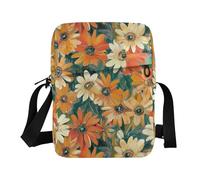 KLL Borsa a tracolla colorata con margherita per gli uomini Borsa a tracolla in pelle vegana da uomo Shopping Borsa a tracolla per il viaggio