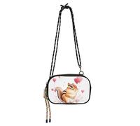 KLL Borsa a tracolla da donna a tracolla con motivo a cuore semplice e scoiattolo, impermeabile, con scomparti per carte di credito, borse a tracolla per portare a spasso il cane