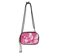 KLL Borsa a tracolla da donna con farfalla carina rosa shocking impermeabile con scomparti per carte di credito borsa casual per telefono borsa a tracolla per portare a spasso il cane